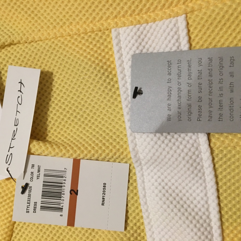 NWT NORDSTROM Amanda & Chelsea Stretchable Yellow Dress. Size 2 - Picture 5 of 5